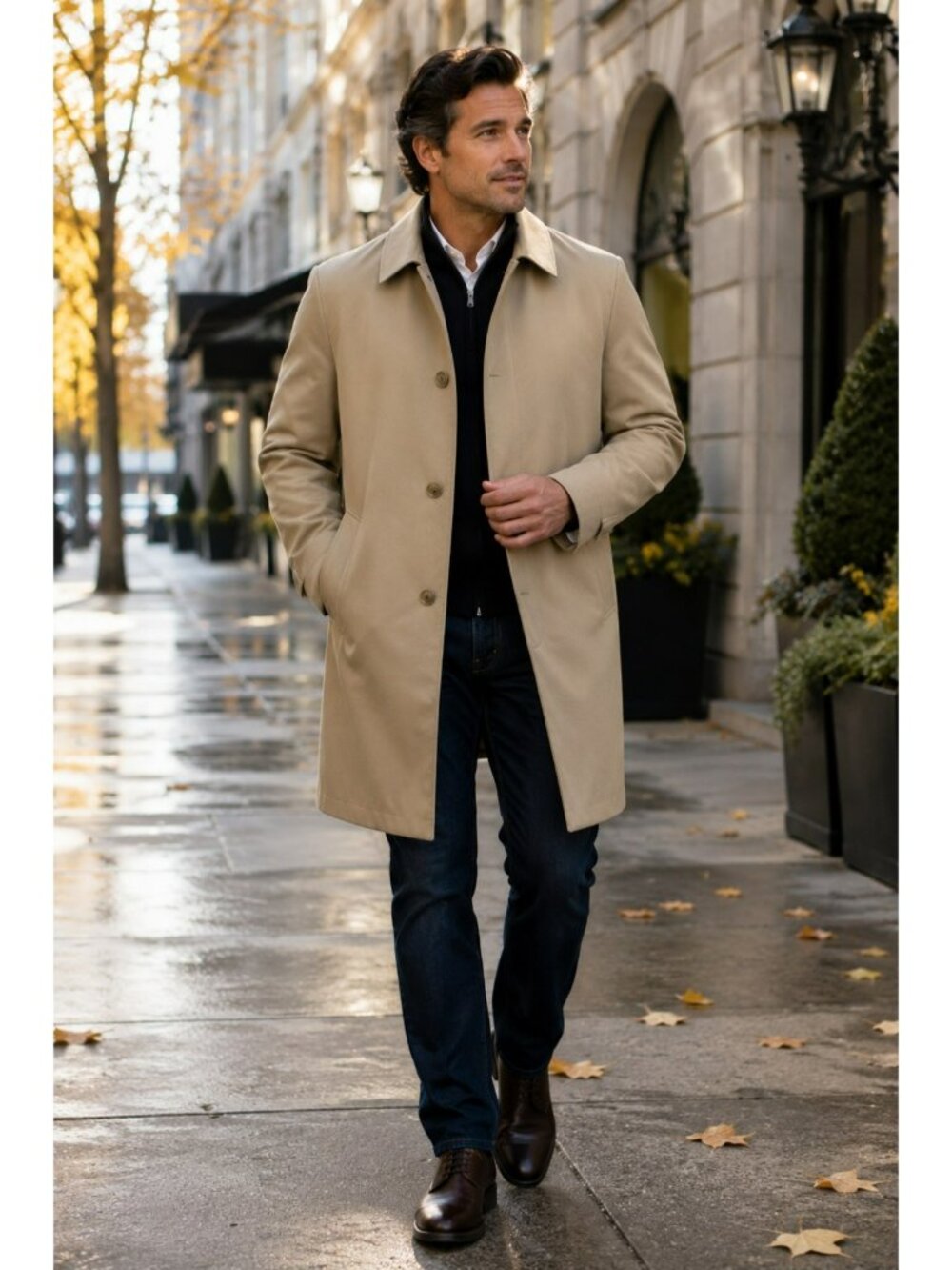 Burberrys Beige Trench Coat Mens Size 52 With Nova Check Lining Made In England
